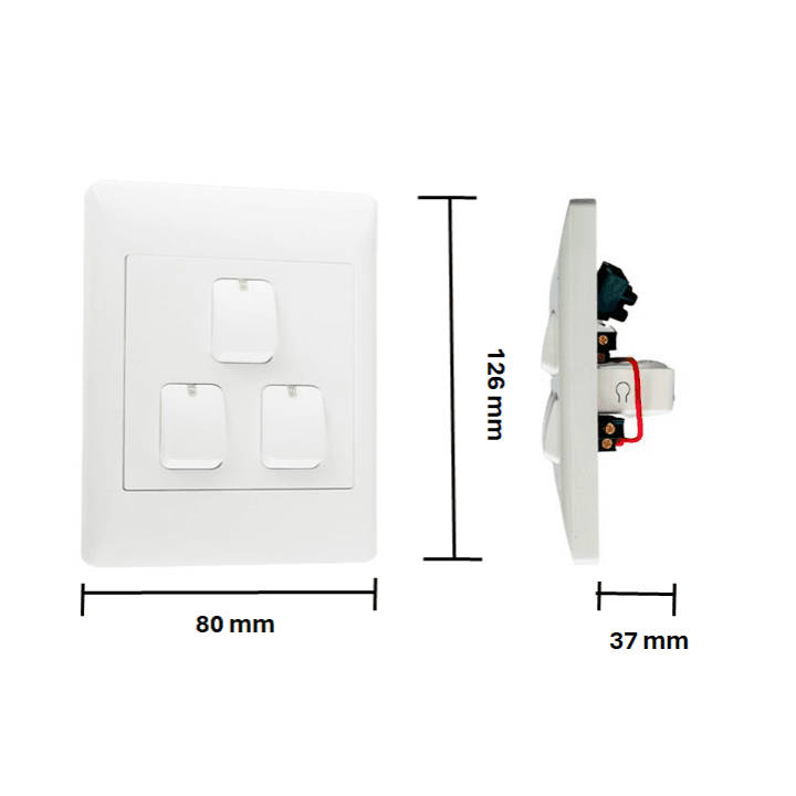 Smart WiFi Mechanical Light Switch, 3 Gang | Neutral Wire + BT | WiFi Tuya Smart Life