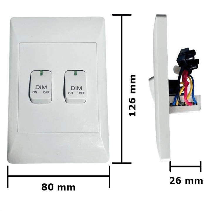 Smart WiFi Mechanical Light Dimmer, 2 Gang | Neutral Wire + BT | WiFi Tuya Smart Life