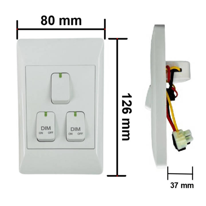 Smart Mechanical Hybrid Switch  3 Gang, 2 Dimmer + 1 Light | Neutral Wire + BT | WiFi Tuya Sma...