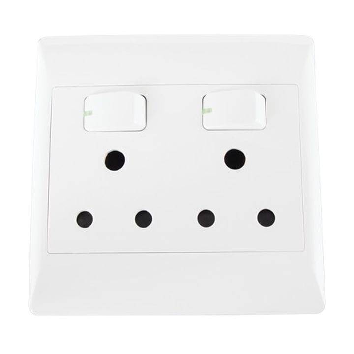 Smart Mechanical Dual Wall Socket SA 3-pin 16A | WiFi Tuya Smart Life
