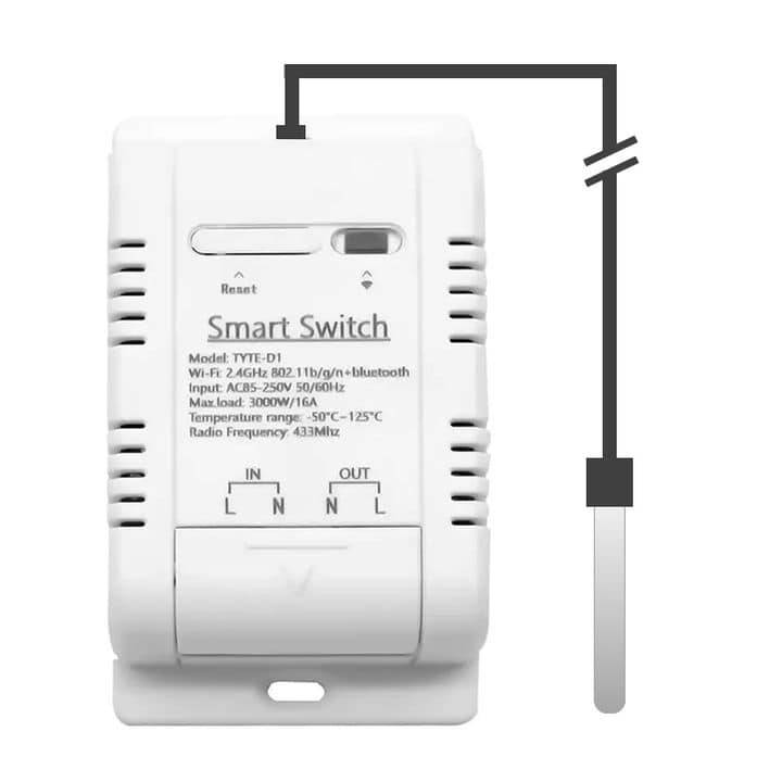 Smart Water Temperature Switch 16A | Energy Monitor + 433Mhz | WiFi Tuya Smart Life