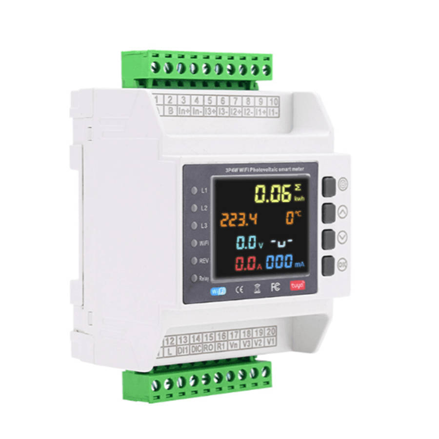 Smart 100A Single or Three-phase Energy Meter | LCD and 3x clamp | Tuya Smart Life