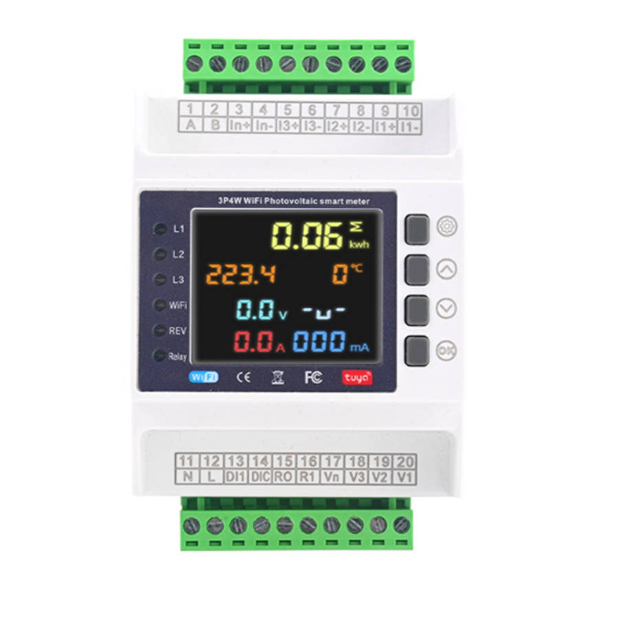 Smart 100A Single or Three-phase Energy Meter | LCD and 3x clamp | Tuya Smart Life