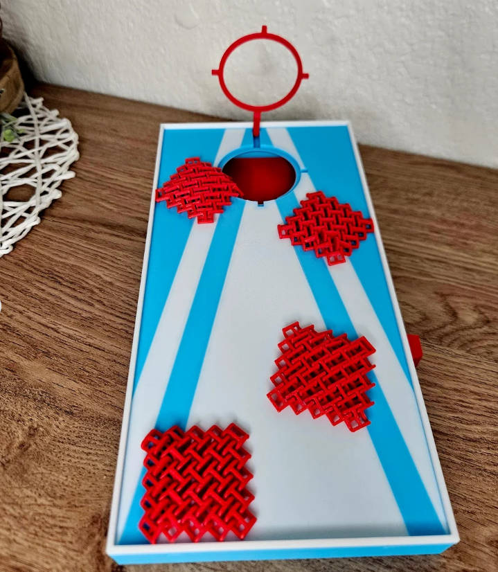 Desktop Cornhole  Mini Board with Sack Launcher