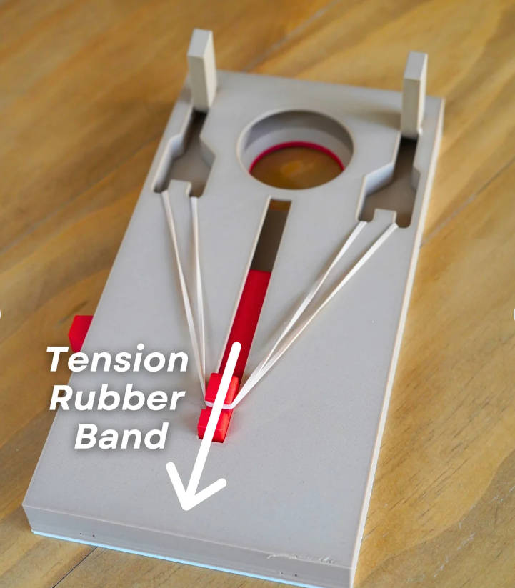 Desktop Cornhole  Mini Board with Sack Launcher