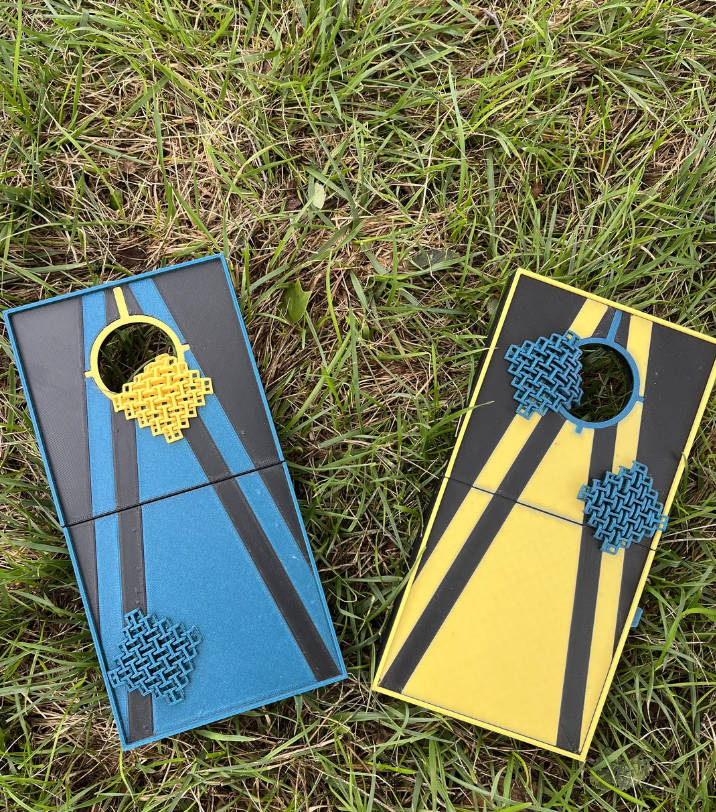 Desktop Cornhole  Mini Board with Sack Launcher