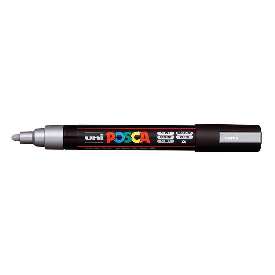 POSCA PC-5M medium water-based paint marker in silver
