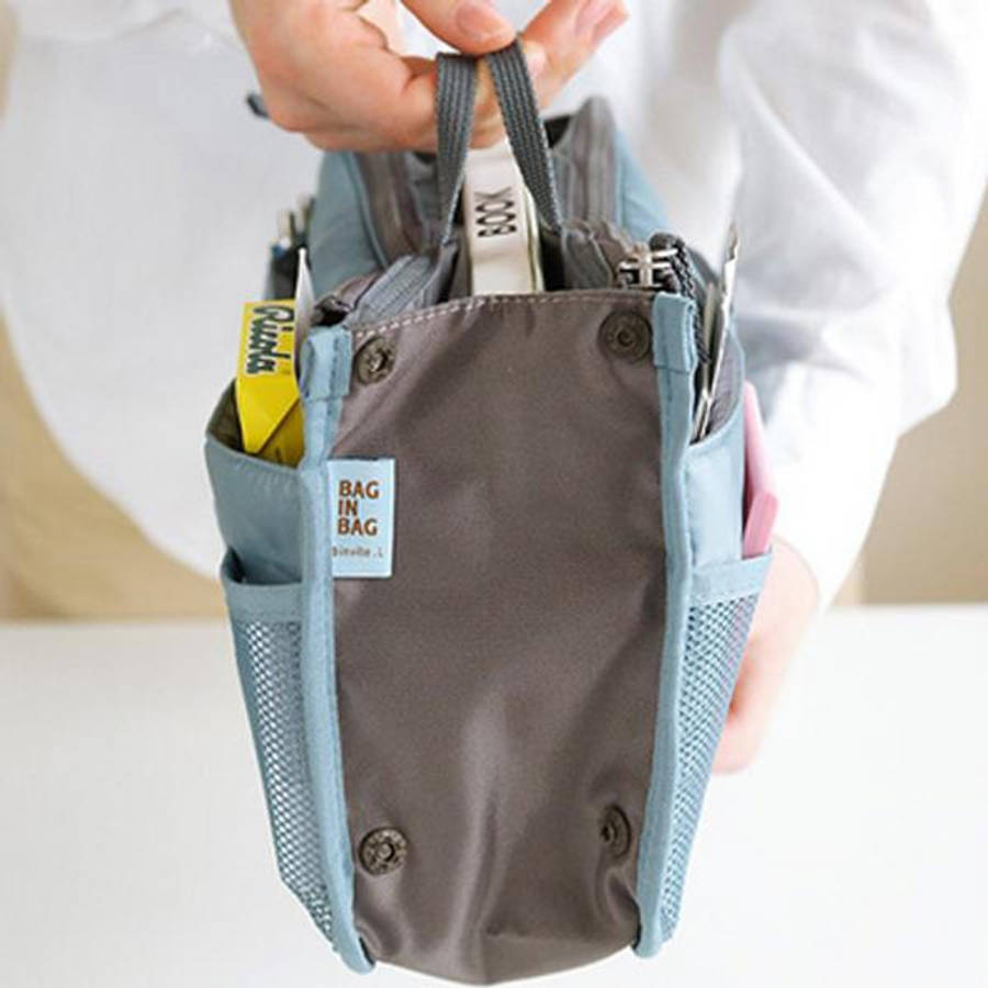 Home Practical Nylon Dual Organizer Insert Cosmetic Storage bag