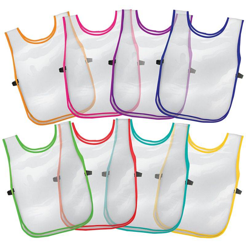 PRIMARY SCHOOL CLEAR APRON DOUBLE SIDED WITH TRIM - Assorted Colours