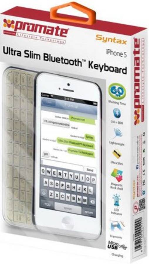 Promate Syntax iPhone 5 Ultra Slim Bluetoot Keyboard with