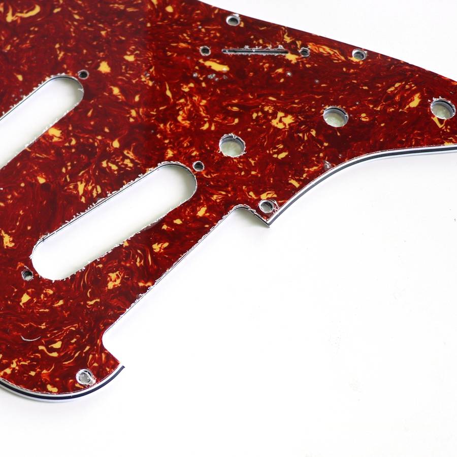 S/S/S Red Tortoise Shell 3ply Strat Style Pickguard