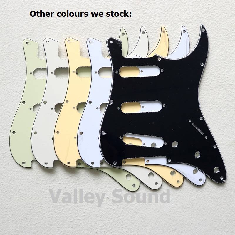S/S/S Red Tortoise Shell 3ply Strat Style Pickguard