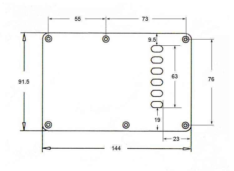 Mint Green Guitar Tremolo Cavity Cover with 6 Individual String Holes