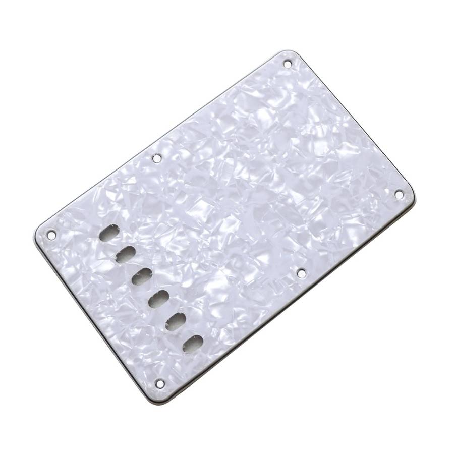 White Pearloid Guitar Tremolo Cavity Cover with 6 Individual String Holes