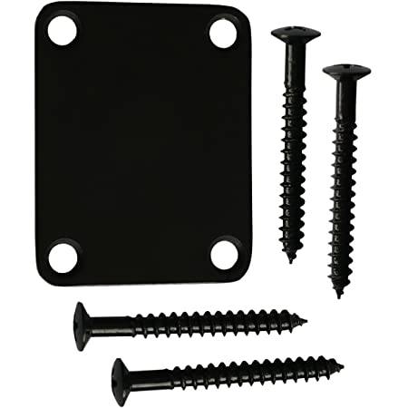 Guitar neck joint plate with screws(Standard Size - No Gasket) - Black