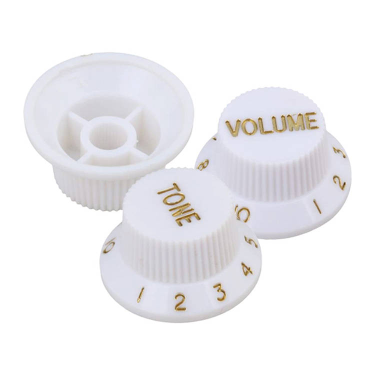 White Strat style replacement knobs - 1 Volume, 2 tone