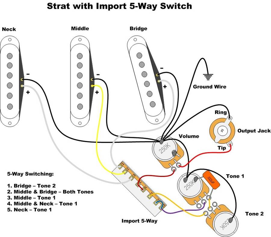 5 Way Guitar Selector Switch