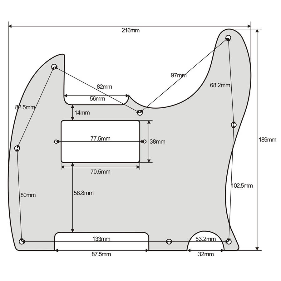 Brown Tortoise Humbucker Tele Style Pickguard