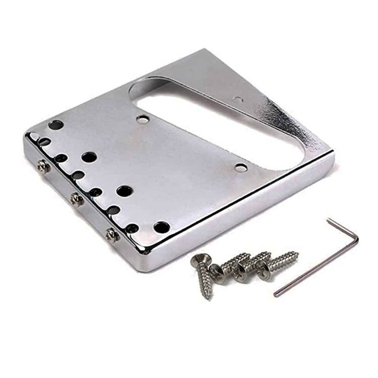 Vintage Ashtray Style Telecaster Guitar Bridge with 3 Saddles (Chrome)