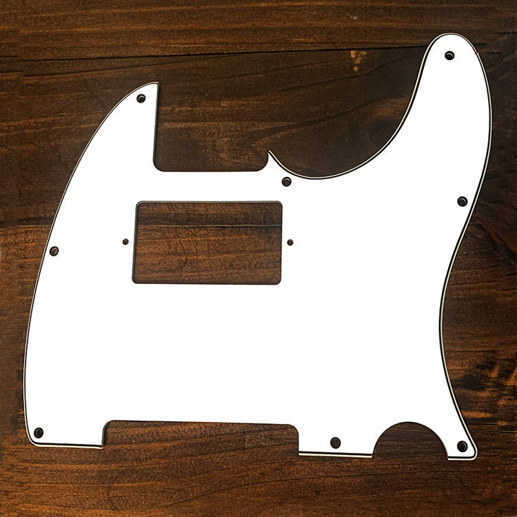 White 3ply Humbucker Tele Style Pickguard