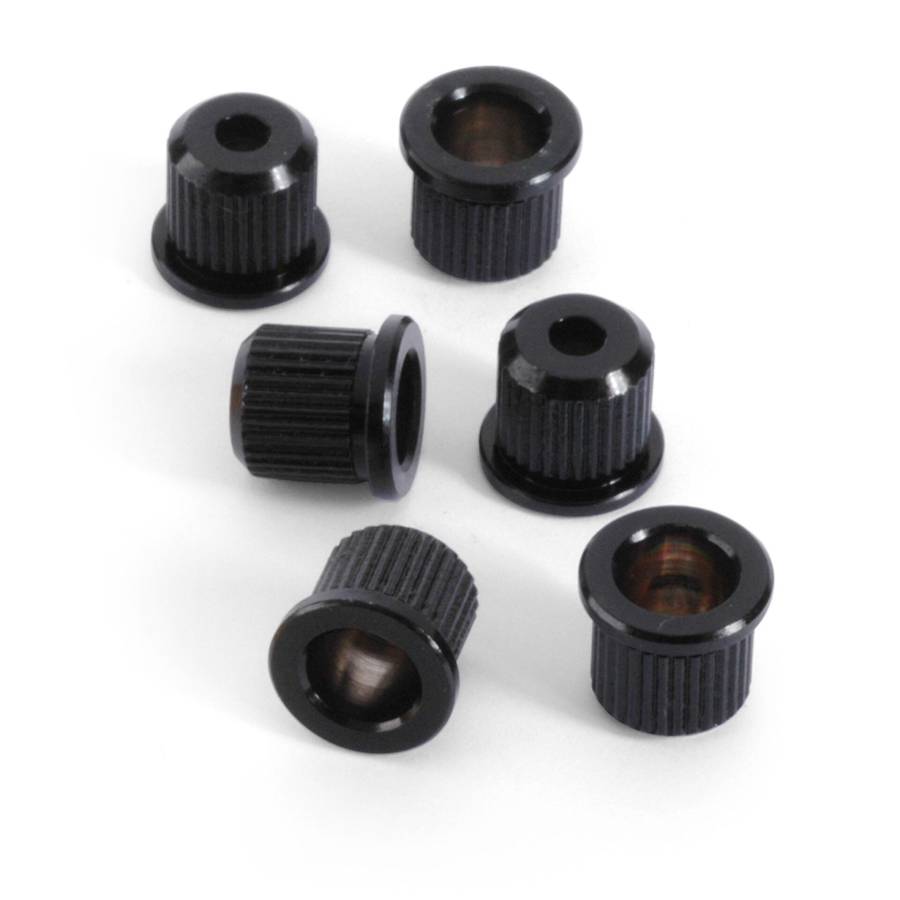 Black Guitar Back String Ferrules Set of 6