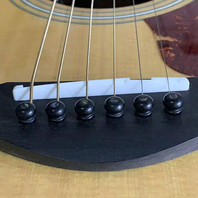 Ebony Wood Bridge Pin with 3mm Abalone Shell Dot for Acoustic Guitars (Single)
