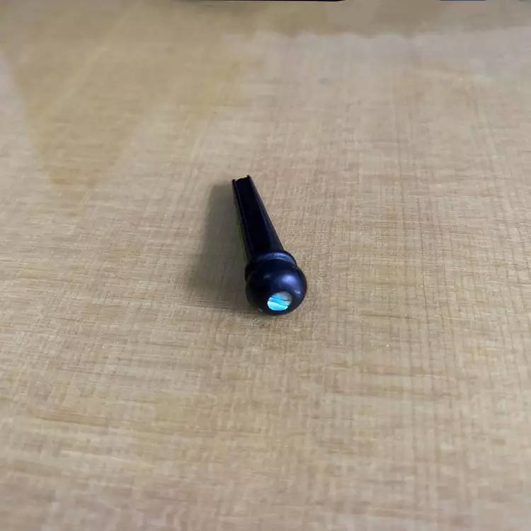 Ebony Wood Bridge Pin with 3mm Abalone Shell Dot for Acoustic Guitars (Single)