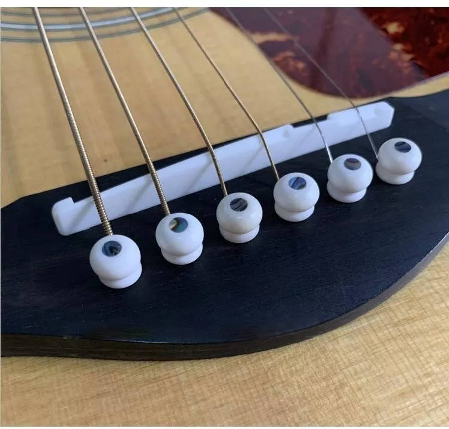 Ox Bone Bridge Pin with 3mm Abalone Shell Dot for Acoustic Guitars  (Single)