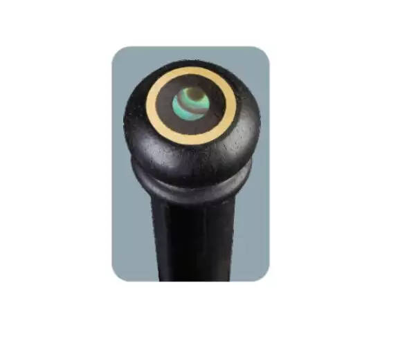 Ebony Wood Bridge Pin with Abalone Shell Dot &amp; Brass Ring for Acoustic Guitars (Single)