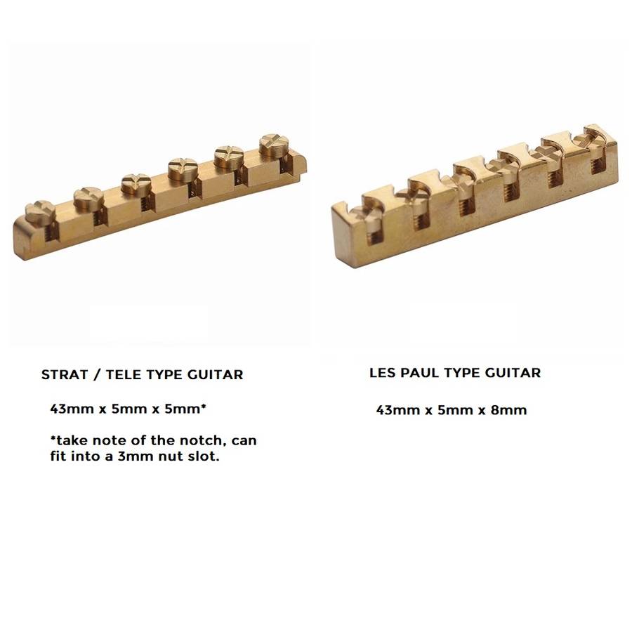 43mm Adjustable Brass Nut for Strat / Tele Electric Guitars