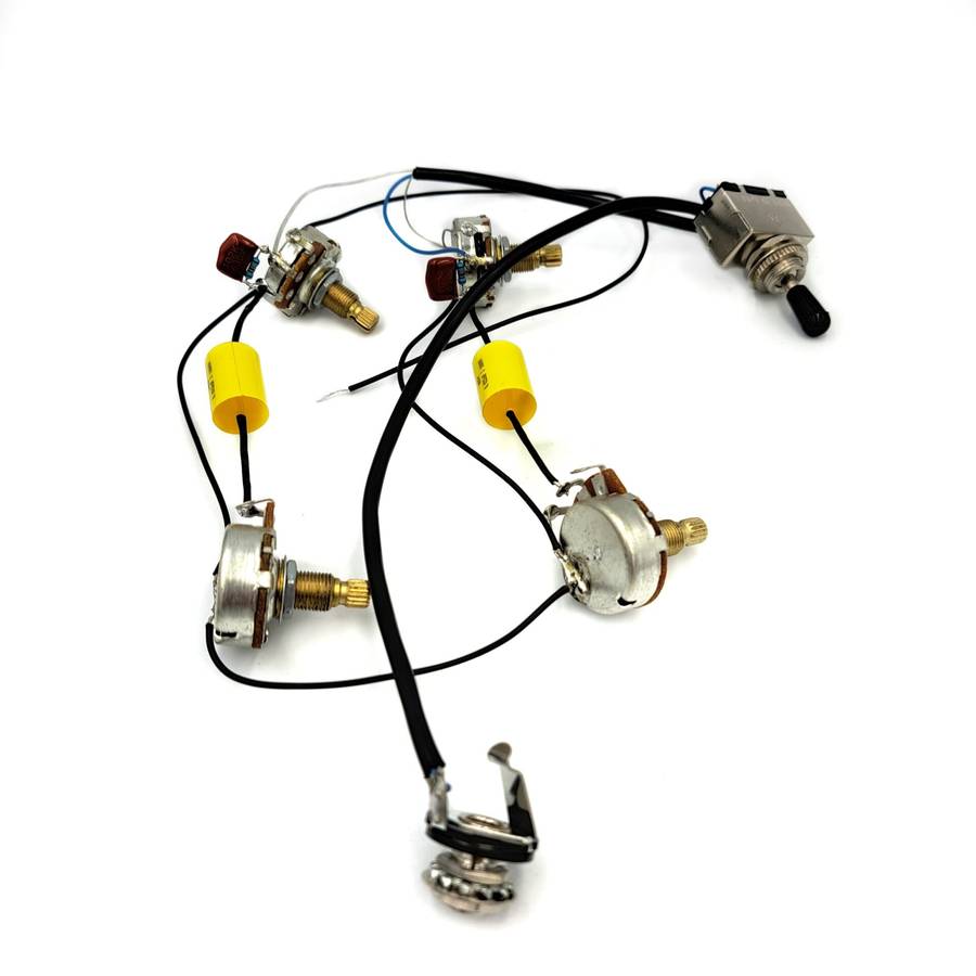 Pre-wired Electronics for Les Paul, SG or similar with 2V2T with Jack and Switch