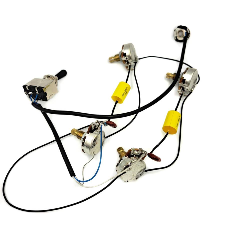 Pre-wired Electronics for Les Paul, SG or similar with 2V2T with Jack and Switch