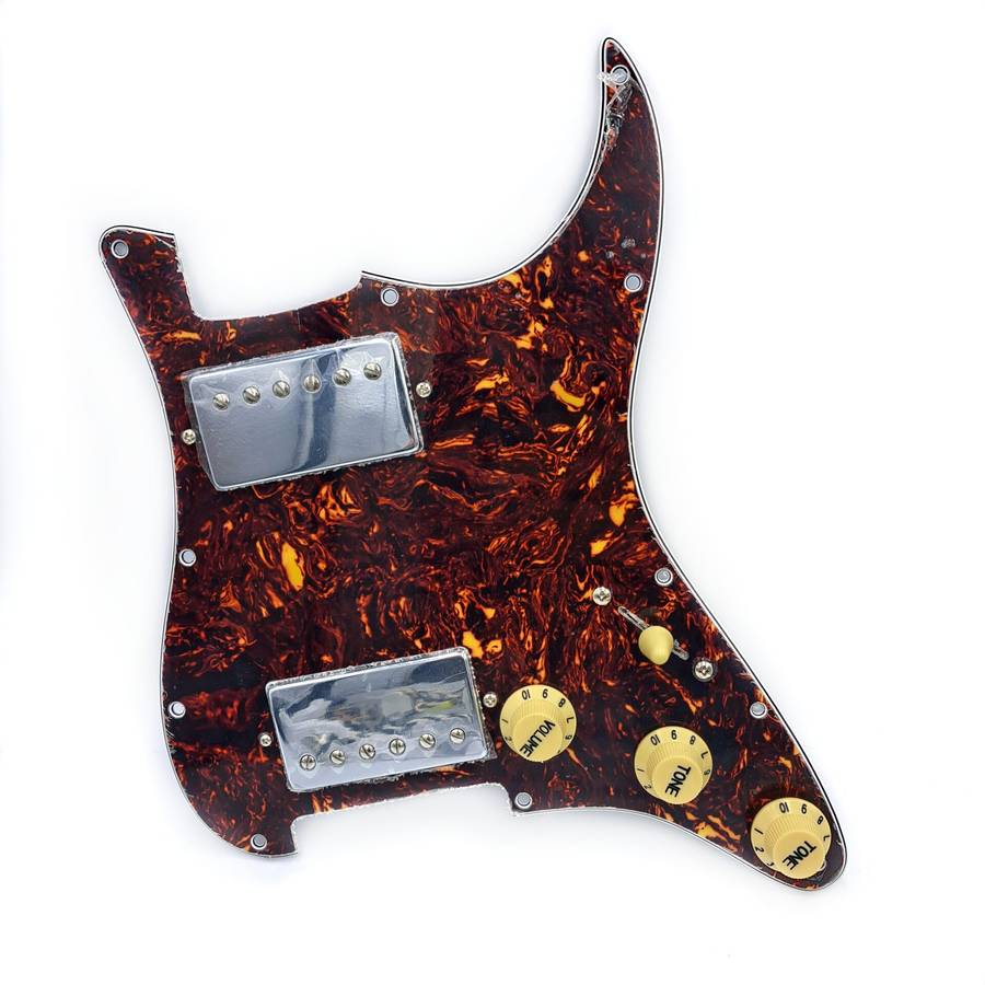 Loaded Prewired Pickguard with 2 Humbuckers (Coil Split Mod) Black