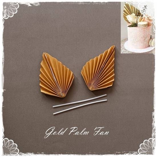 Gold Paper Fan Toppers