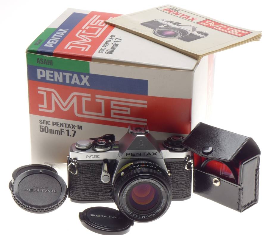 Mint Pentax ME 35mm vintage SLR film camera Asahi SMC Pentax-M 1.7 50mm - Pentax