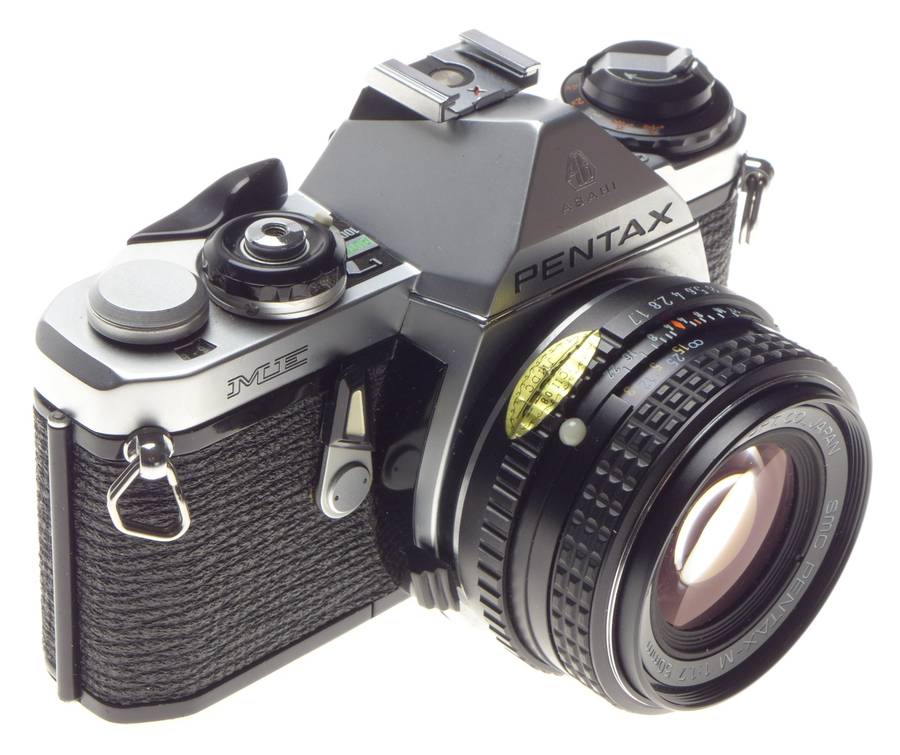 Mint Pentax ME 35mm vintage SLR film camera Asahi SMC Pentax-M 1.7 50mm - Pentax