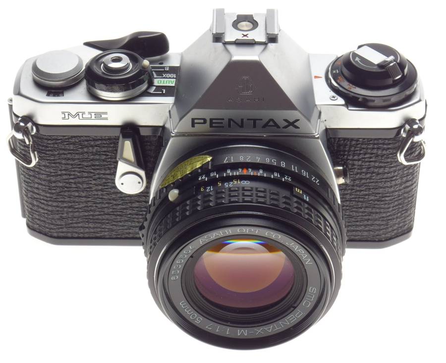 Mint Pentax ME 35mm vintage SLR film camera Asahi SMC Pentax-M 1.7 50mm - Pentax