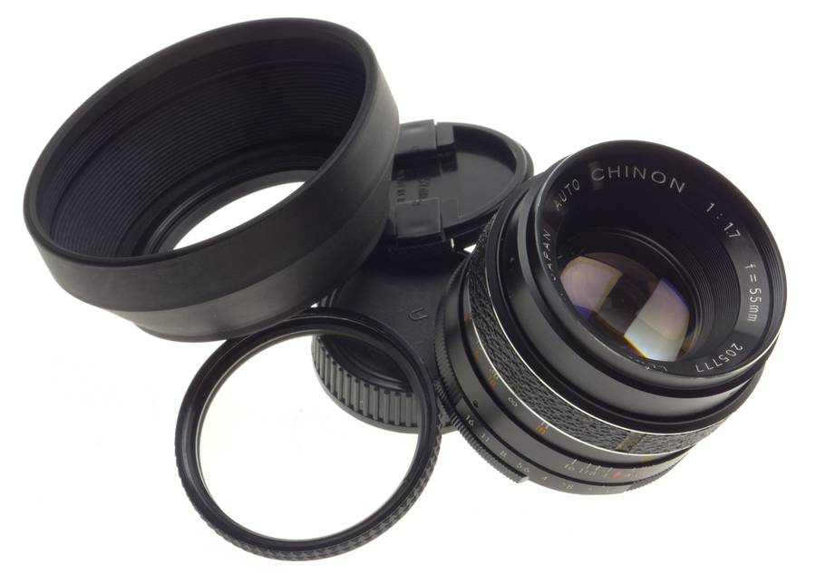 Auto CHINON 1:1.7 f=55mm screw mount Fast Glass vintage SLR camera lens kit - Chinon