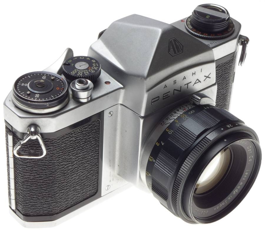 ASAHI PENTAX S1 SLR vintage 35mm chrome film camera Auto-Takumar 1:2.2/55mm lens f=55mm - Pentax