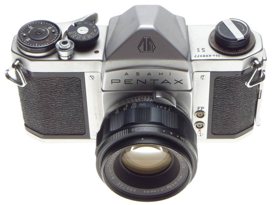 ASAHI PENTAX S1 SLR vintage 35mm chrome film camera Auto-Takumar 1:2.2/55mm lens f=55mm - Pentax