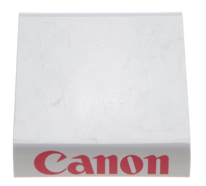 Canon shop display stand for camera white with the red Canon logo fits your camera