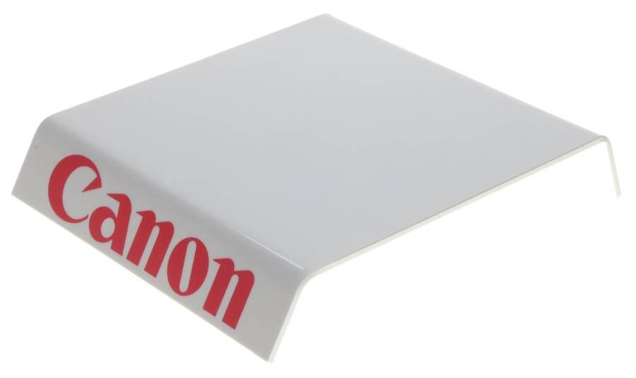 Canon shop display stand for camera white with the red Canon logo fits your camera