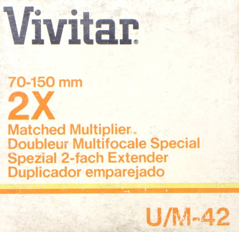 VIVITAR 70-150 2x matched Multiplier Doubler U/M-42 Mint as new caps box TM mount - Vivitar