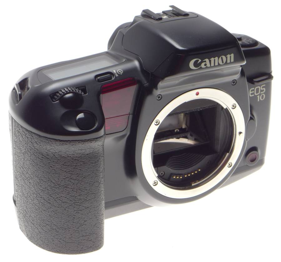 CANON EOS-10 vintage 35mm SLR film camera black body strap and extras very clean - Canon
