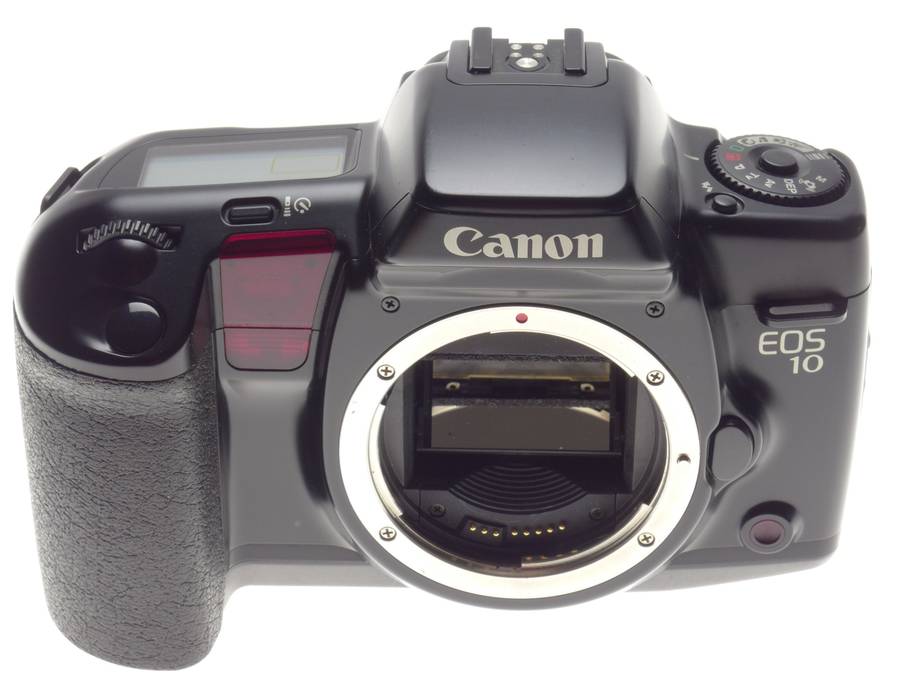 CANON EOS-10 vintage 35mm SLR film camera black body strap and extras very clean - Canon