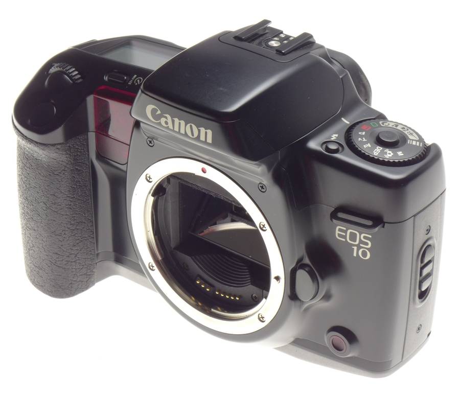 CANON EOS-10 vintage 35mm SLR film camera black body strap and extras very clean - Canon