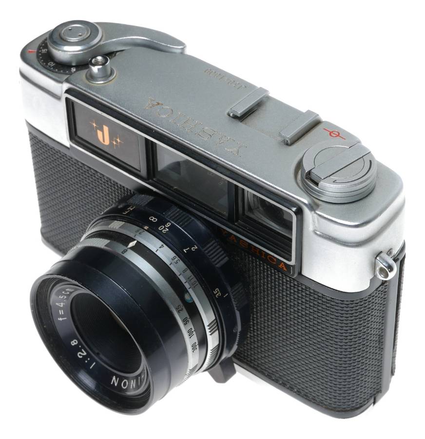 Yashica J 35mm Film Rangefinder Camera Yashinon 1:2.8 f=4.5cm Case