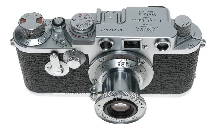 Leica IIIf camera Red Scale Elmar 3.5/50mm self timer boxed