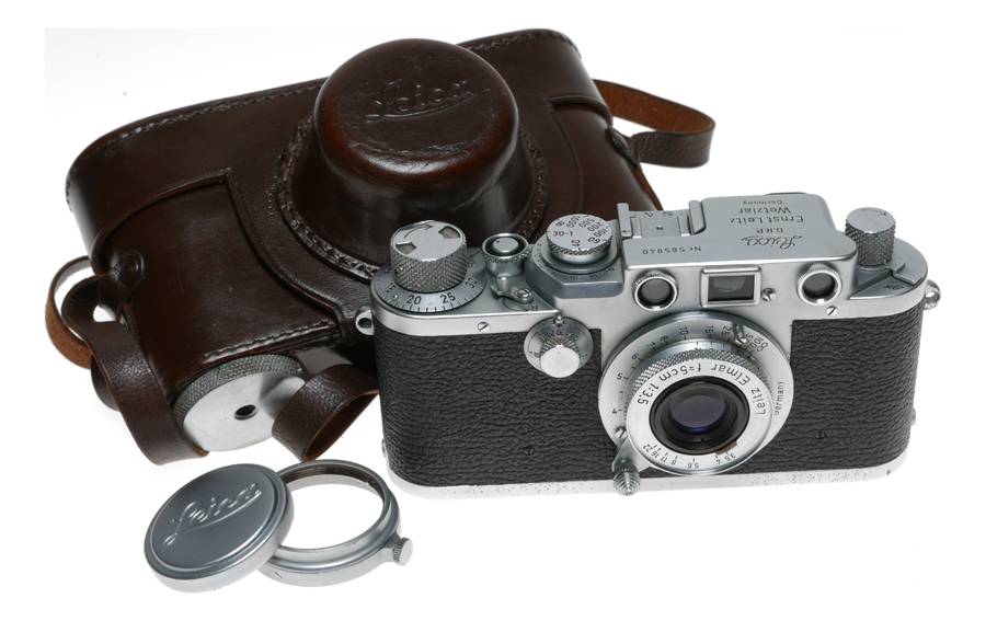 Leica IIIf red dial camera with Elmar 3.5/50mm lens great condition
