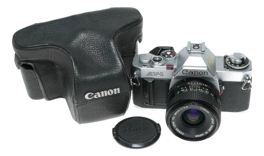Canon AV-1 35mm Film SLR Camera FD 1:2.8 28mm Wide Angle